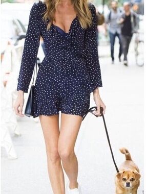 REALISATION PAR Alexandra Silk Navy Star Dress XS